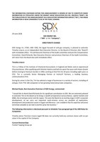 SDX ENERGY INC. ("SDX" or the "Company") - Directorate Change (CNW Group/SDX Energy Inc.)
