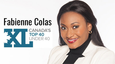 Fabienne Colas reoit le Prix Canada's Top 40 Under 40tm pour 2018 (40 Canadiens performants de moins de 40 ans) (Groupe CNW/Fondation Fabienne Colas)