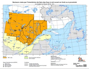 Modification de l'interdiction de faire des feux à ciel ouvert en forêt ou à proximité