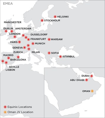 Equinix IBX Data Center Locations - EMEA (PRNewsfoto/Equinix, Inc.)