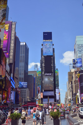 The Country Garden Sci-Tech Town campaign is shown at Times Square of New York City.