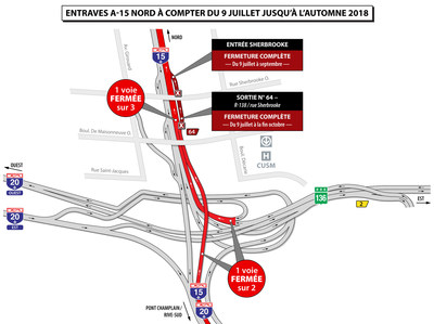 Projet Turcot - Fermetures de longue durée sur l'autoroute Décarie à compter du 9 juillet
