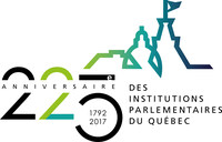 Logo : 225e anniversaire des institutions parlementaires (CNW Group/Assembl&#233;e nationale du Qu&#233;bec)