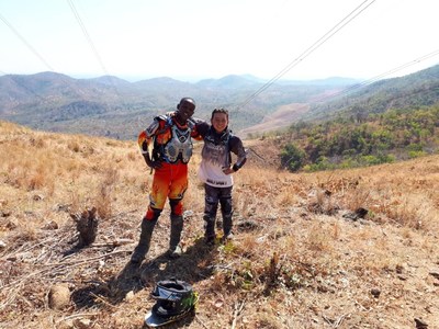 Two children get ready to race at the at the MAZ Siavonga 400 Enduro 2018 race benefitting the Namumu village clinic, sponsored by Moringa Wellness.
