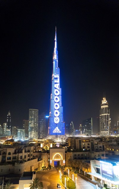World’s highest Football Live Scoreboard on Emaar’s Burj Khalifa in Dubai