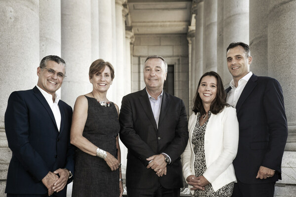 From left to right: Pierre Guillot-Hurtubise, Senior Vice-President, Public Affairs and Social Acceptability (previously Senior Partner, Octane Strategies); Doris Juergens, Partner and National Vice-President, Strategy at NATIONAL; Serge Paquette, Managing Partner, NATIONAL Montreal ; Edith Rochette, Vice-President and Leader, Transportation and Urban Mobility Sector (previously Partner, Octane Strategies); and Daniel Charron, Senior Vice-President, Corporate Communications (previously Managing Partner, Octane Strategies). (CNW Group/NATIONAL Public Relations)