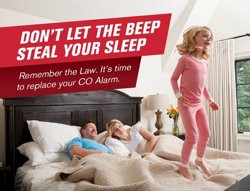 Don't let the beep steal your sleep. Remember the law. It's time to replace your CO alarm.