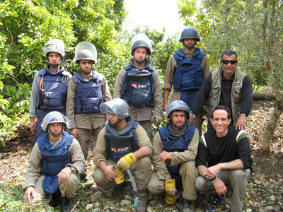 Pictured is Katten Muchin Rosenman partner Steven Solow (first row on the far right) with Mines Advisory Group staff in 2007 in Lebanon. Photo courtesy of Professor Virgil Wiebe's Cluster Munitions Website (http://courseweb.stthomas.edu/vowiebe/cluster/Cluster%20Home.html)