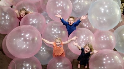 Shot of the Yeagers surprised their kids with a giant Wubble Bubble Ball pit in their house! Their YouTube video has more than 1.6 million views.