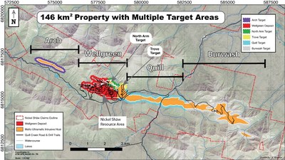 Figure 3 – Exploration Targets Within Nickel Shäw Land Package (CNW Group/Nickel Creek Platinum Corp.)