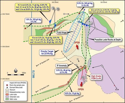 Figure 5: Geology plan map of the Dora East Prospect (CNW Group/Bluebird Battery Metals)