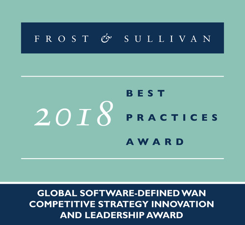 2018 Global Software-defined WAN Competitive Strategy Innovation and Leadership Award (PRNewsfoto/Frost & Sullivan)