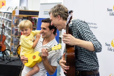 The Sun Life Financial Musical Instrument Lending Library launch at the Halifax Public Libraries with local musician Joel Plaskett. (CNW Group/Sun Life Financial Canada)
