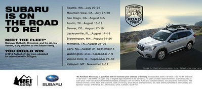 Subaru and REI continue partnership with series of events focused on exploring the great outdoors including the Subaru Road Trip series at select REI stores.