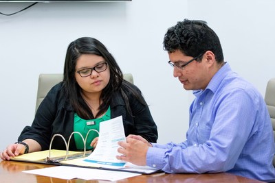 Ryan Marquez ’09, a professor of practice and staff attorney with the Law Center’s clinical program, and Karen Banda are leading the effort to set up a consumer assistance program at the school to help victims of Hurricane Harvey.