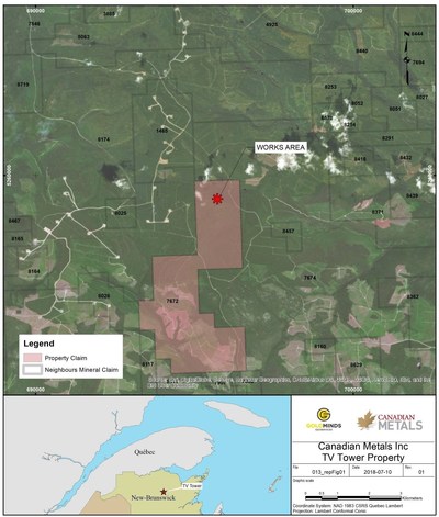 Figure 7: Location Map (CNW Group/Canadian Metals Inc.)