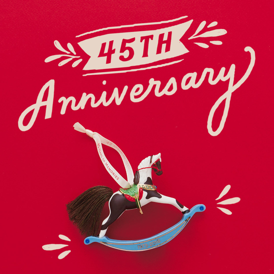 Forty-Five Years of Memories Rocking Horse Porcelain Ornament