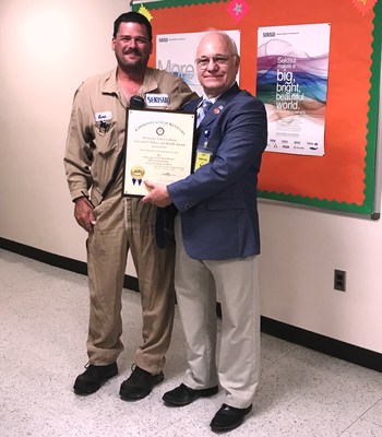 Sekisui Specialty Chemicals Calvert City receives its eighth Governor's Safety and Health Award from Labor Cabinet Acting Secretary Mike Nemes.