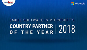 Embee Software Pvt. Ltd. Chosen as the Microsoft Country Partner of the Year (2018) for India