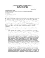 Randa Letter to Perry Ellis Special Committee - July 16, 2018