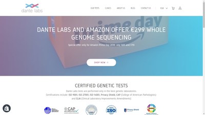 Dante Labs Offers $349 Whole Genome Sequencing on Amazon Prime Day
