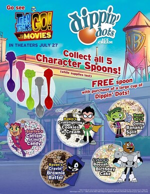 Dippin' Dots Joins Forces with "Teen Titans GO! to the Movies" with Character Spoons, Sweepstakes