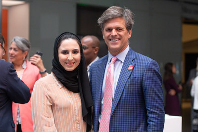 Special Olympics Chairman, Tim Shriver and Head of Heritage and Social Affairs at the UAE Embassy in Washington, DC Dana Al Marashi join athletes and their families at Smithsonian's National Museum of American History (NMAH) to celebrate the 50th anniversary of the first Special Olympics International Games through the debut of a new display, Special Olympics at 50.