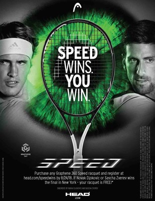 HEAD Launches "Speed Wins - You Win" Promotion Where Consumers Can Get a Free Speed Tennis Racquet If Djokovic or Zverev Wins the Tennis Final in New York