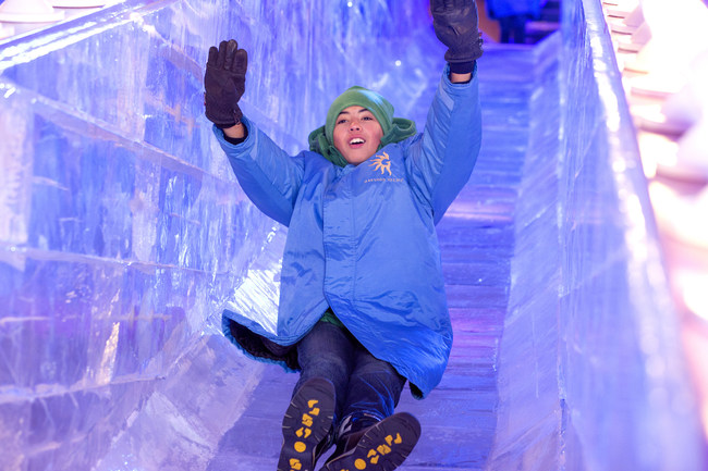 ICE! – the signature attraction during Christmas at Gaylord Hotels – features classic holiday themes hand-carved into larger-than-life ice sculptures and slides.
