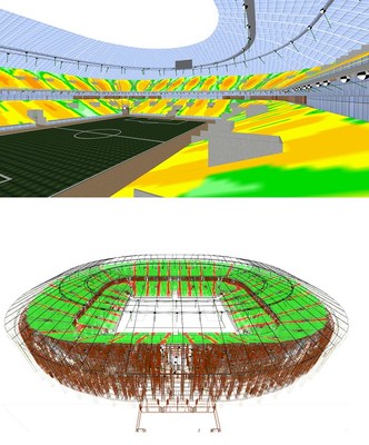 iBwave软件中的3D预测 — 莫斯科Luzhniki体育馆