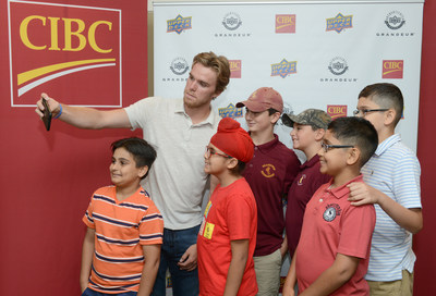 Connor McDavid was on hand today in the GTA to lend his support for the CIBC Children's Foundation. Today and tomorrow, all proceeds from Upper Deck's Grandeur Hockey Collector coins will be donated to benefit kids in need. (CNW Group/CIBC)