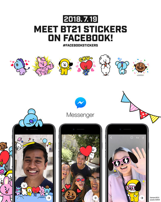 Line Friends Launches Bt21 Sticker And Camera Effects On Facebook And Messenger