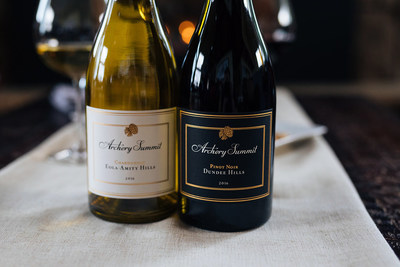 2016 Eola-Amity Hills Chardonnay and 2016 Dundee Hills Pinot Noir. (Photo credit: Archery Summit)