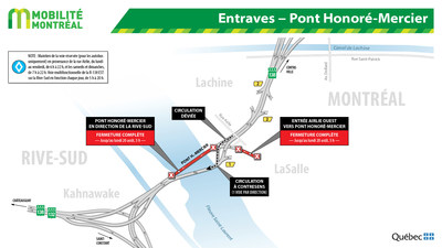 Entraves ? Pont Honor-Mercier (Groupe CNW/Ministre des Transports, de la Mobilit durable et de l'lectrification des transports)