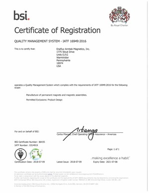 Eneflux-Armtek Magnetics Awarded IATF Certification