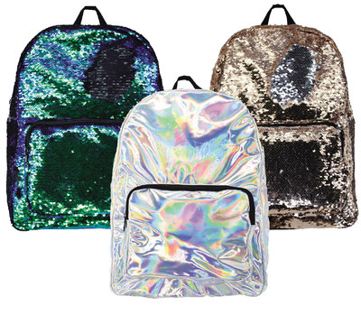 Walk into a magical world of possibilities and capture the imagination of your child with sequin and irridescent backpacks, sparkly lunch bags and school accessories. (CNW Group/Staples Canada Inc.)