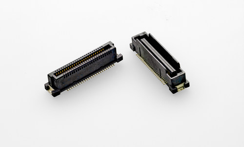 TE Connectivity's next-generation 0.8mm free height board-to-board connectors achieve unrivaled speeds of 32 Gbps and higher. (PRNewsFoto/TE Connectivity)