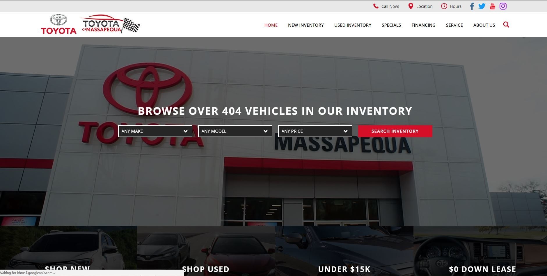 Toyota Of Massapequa Shows Off Brandnew, Mobilefriendly site
