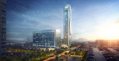 thyssenkrupp Elevator, one of the world's largest elevator companies and a market leader in North America, is going to build a new, world-class headquarters near the Atlanta Braves baseball stadium in Georgia/USA. The facilities will be anchored by a state-of-the-art, 128-meter-tall elevator test tower, the tallest of its kind in the U.S. and one of the tallest in the world. (PRNewsfoto/thyssenkrupp Elevator)