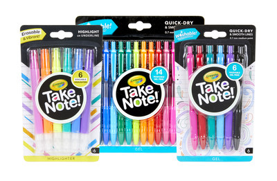 Crayola introduces Take Note!, a new line of creative writing tools just in time for back-to-school.
