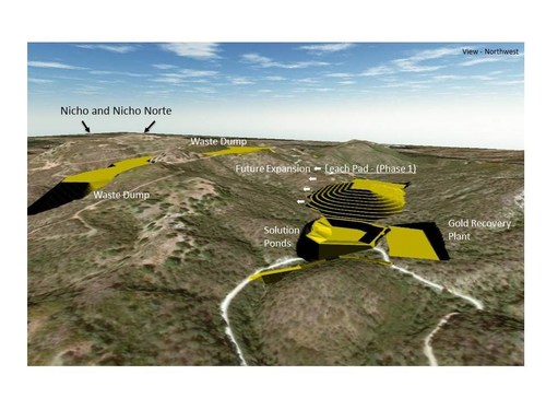 Figure 1 - Santana proposed gold heap leach operations site arrangement (CNW Group/Minera Alamos Inc.)