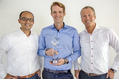 The Swiss startup Unity Investment, based in Altendorf SZ, received the award for the best project in the field “Initial Coin Offering”. The Team of Unity Investment left to right: Richard Kobler (Senior Manager, Analysis & Strategy), Sean Prescott (Founding Partner & CEO), Alex Fancelli (Founding Partner & CFO). Copyright: Christian Iten (PRNewsfoto/Unity Investment)