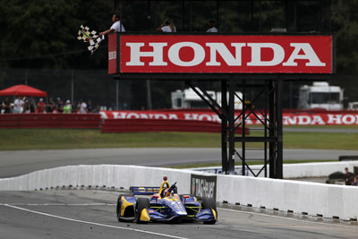 Honda's Alexander Rossi scored his second Verizon IndyCar Series victory of 2018 Sunday at the Mid-Ohio Sports Car Course.