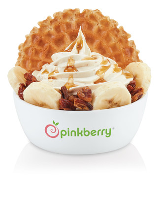 Made with Banana Bread Frozen Yogurt topped with fresh sliced bananas, pecans and real maple syrup, Banana Nut Waffles is the fall treat you won’t want to miss.