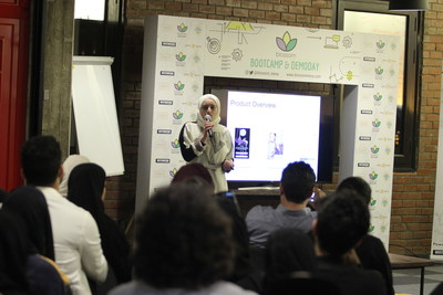 Blossom's Demo Day - COO of Maison Glamour pitching to investors (PRNewsfoto/Blossom)