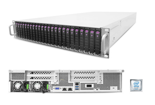 FB201-LX has 24 x 2.5" NVMe U.2 SSD bays to provide a highly dense flash array solution.