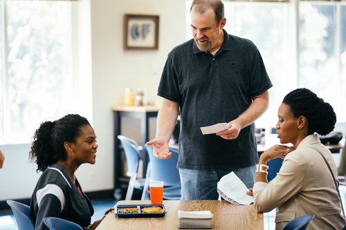 Aryn Wright-Thompson, Alex Kendrick and Priscilla Shirer rehearse a scene from the August 2019 film OVERCOMER. Photo credit: Sara Burns, courtesy of AFFIRM Films and Provident Films © 2018 CTMG. All Rights Reserved. (PRNewsfoto/AFFIRM Films)