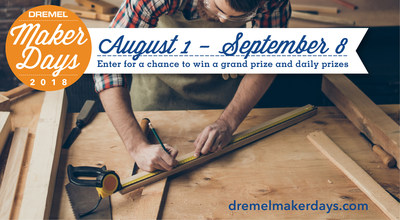 From Aug. 1 until Sept. 8, users can go online to DremelMakerDays.com to get exclusive deals on their favorite Dremel products through their local home improvement store and enter to win daily prizes.