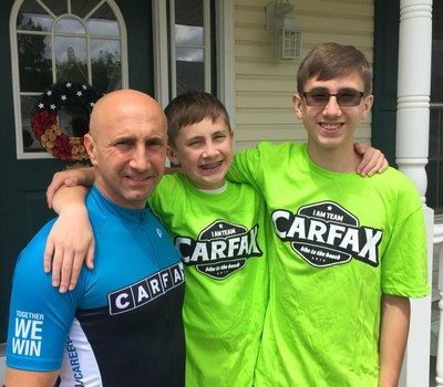 The Barish family (from left: Robert, Ben (13), Evan (16), and Jo Ellen (not pictured)), are driving down from Erie, Pa. to Washington D.C. to participate together in this year’s Bike to the Beach DC. Robert, a Carfax employee and four-time B2B DC rider, rides in support of his 12 year-old niece, who is autistic.