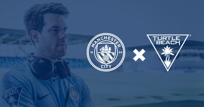Turtle Beach and Manchester City eSports team announce a partnership that designates Turtle Beach as the official esports & gaming headset partner for the team. Reigning PS4 champion Kai "Deto" Wollin additionally shown in the image.